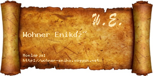 Wohner Enikő névjegykártya